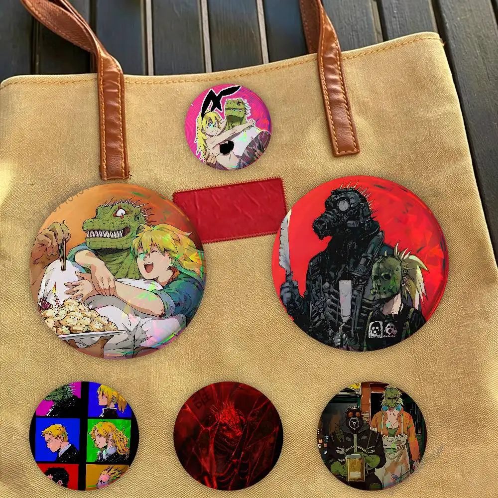 D-Dorohedoro Caiman Nikaido - Insignias Personalizadas Hechas a Mano, Broches Redondos, Accesorios de 25mm, 75mm, 44mm, 58mm, 32mm