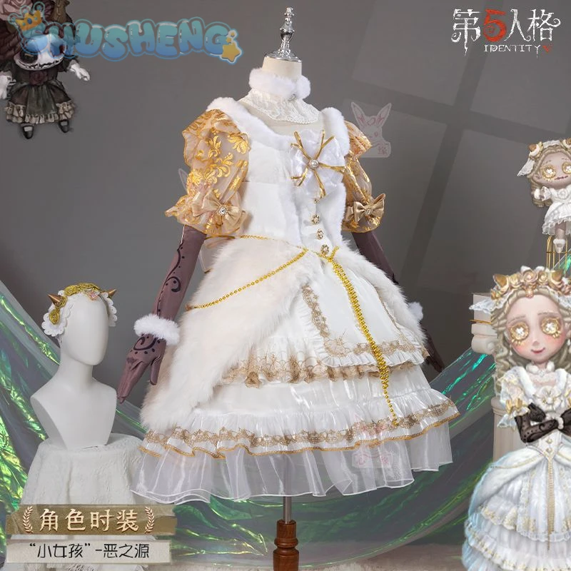 Déguisement Cosplay Game Ta.com V pour Petite Fille, Magnifique Robe Lolita Douce, Accessoires, Châle, Ensemble de ixd'Halloween