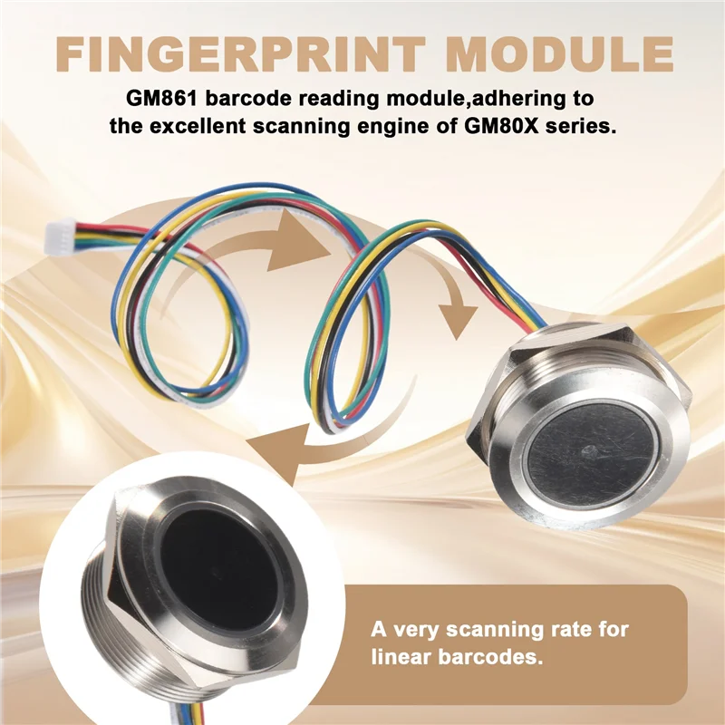 L72A-GM861 Metall LED Control Ring Anzeige Licht UART Schnittstelle 1D/2D Barcode QR Code Barcode Reader Modul