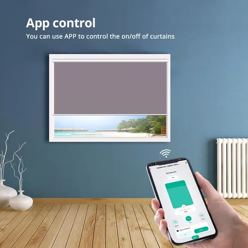 Imagen 2 del producto Motor de cortina eléctrica Zigbee con batería integrada, Motor de cortina eléctrica para tubo de 37 y 38mm, funciona con la aplicación Tuya, Alexa y Google Home