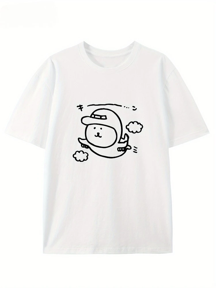 

Женская футболка с забавным и креативным узором и круглым вырезом из чистого хлопка, модный и модный повседневный топ с короткими рукавами в повседневном стиле