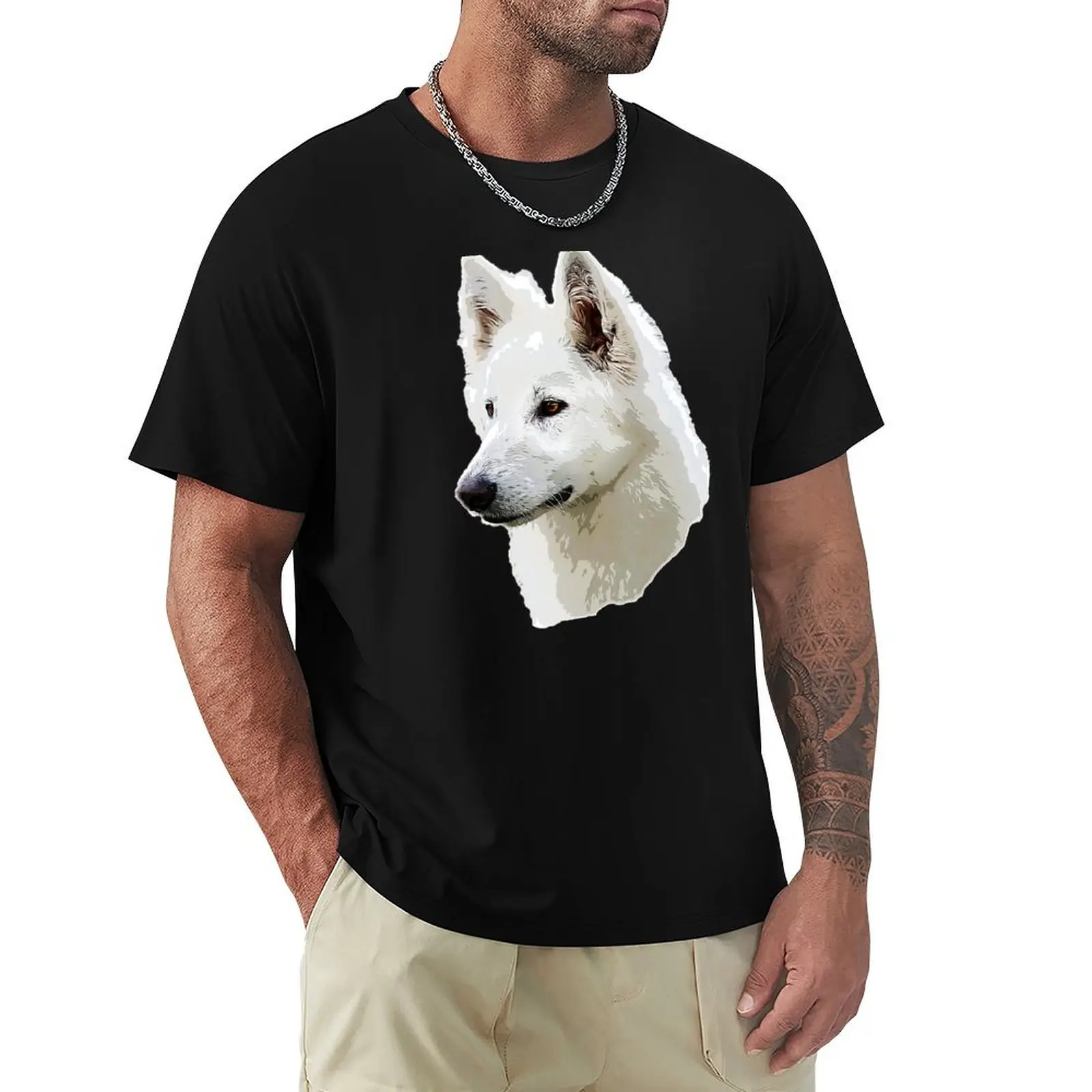 White Swiss Shepherd Stunning White Dog T-Shirt Plus Size Lightweight Tee Shirt