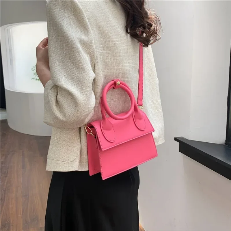 Bolsa de ombro na moda para mulheres, Styling Flip Handbag, Textura Messenger Bag, Comércio exterior, Novo, 2024