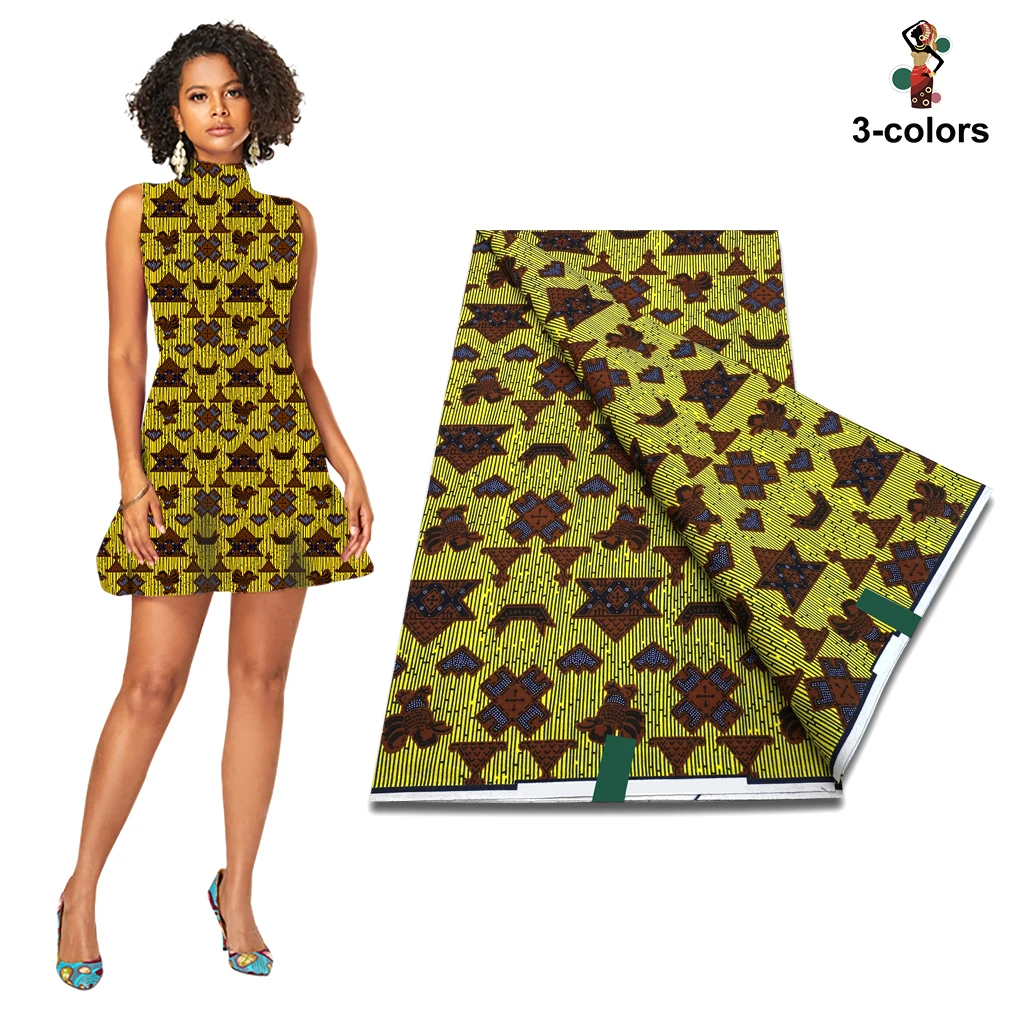 African Wax Print Fabric High Quality Ankara Wax Real Fabric 100%Cotton Soft Nigeria Guaranteed Veritable Real Wax Women Dresses