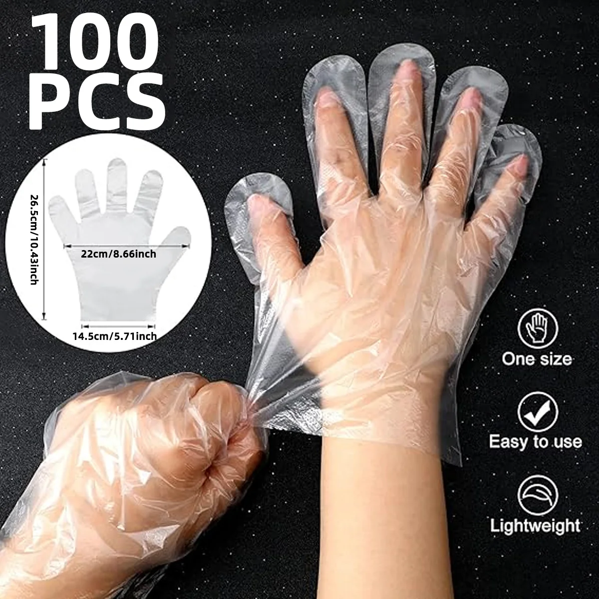 Disposable Gloves In Pop Bags For Cooking Kitchen Transparent Food Safety Plastic Gloves One Size Fits All For Home Kitchen Use