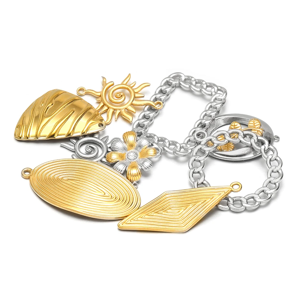 5Pcs Stainles Steel Butterfly Star Hollw Flower Charms for DIY Women Sweater Chain Necklace Findings Bracelet Jewelry Making - Image 4