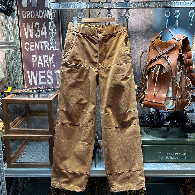 

Осень-зима, тяжелые американские винтажные брюки-карго, 100% хлопок, унисекс, свободные прямые брюки с несколькими карманами, повседневная рабочая одежда