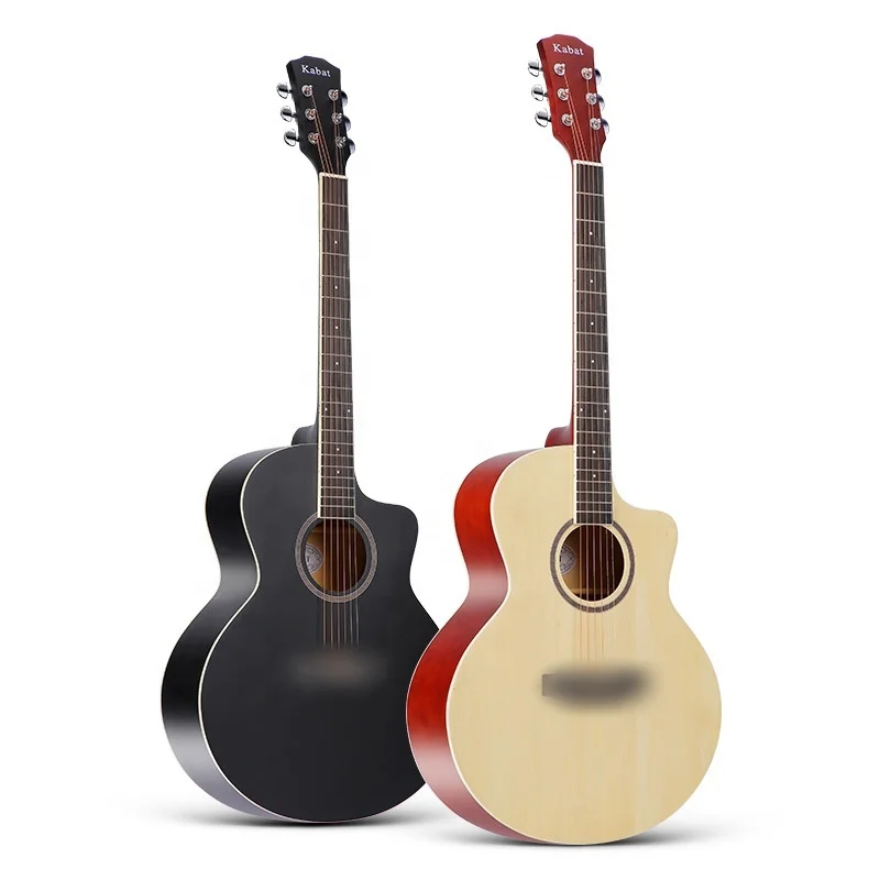 41 Inch Wooden Acoustic Guitar JF Model Bucket Shaped All Basswood Edge Wrapped Matte Finish ABS Fretboard 6-String Student
