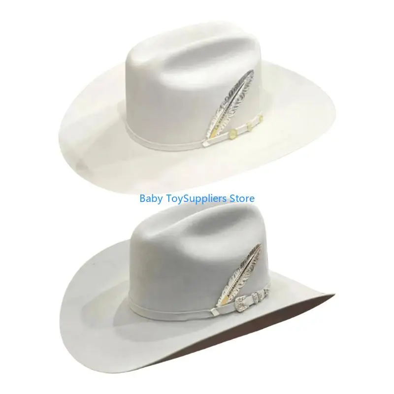 

R1WF Классическая белая шерстяная шляпа Джентльменский дизайн Прочная легкая унисекс шляпа подходит для официальных и случаев