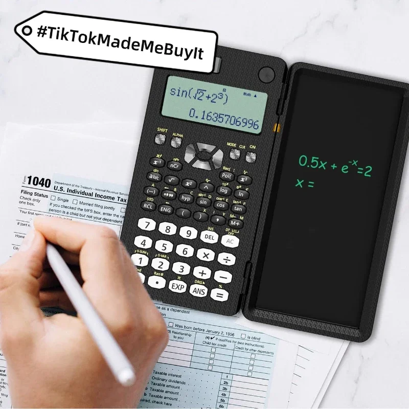 

Scientific Calculators 2 In 1 Foldable Handwriting Tablet Learning Function Calculator Foldable Desk Scientific home office