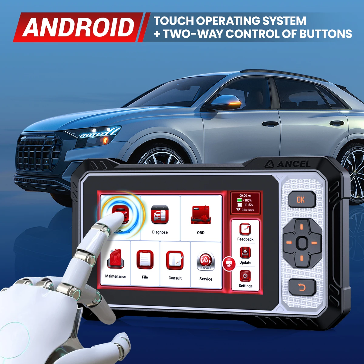 أحدث إصدار ANCEL FX6100 Obd2 الماسح الضوئي التلقائي 15 + وظائف خاصة الاختبار النشط 20 + لغات DPF obdii أداة تشخيص المسح الضوئي