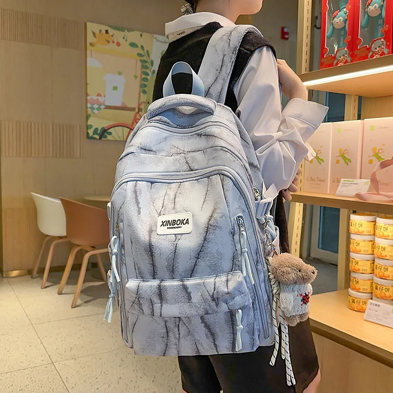 حقيبة مدرسية ذات سعة كبيرة على ظهره حقيبة مدرسية من النايلون حقائب سفر رياضية خارجية Unsiex حقيبة ظهر للأمتعة #2