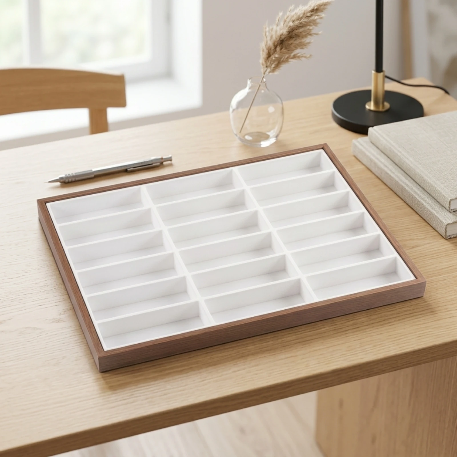 Eyeglasses Display Tray Divided Eyewear Display Tray Sunglasses Organizer Rectangular for Retailers, Optical Shops