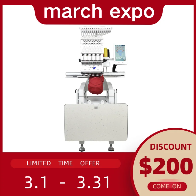 Yonthin Professional Service Mini 1501 Single Head Embroidery Machine 12 Needle Computerized Embroidery Machine