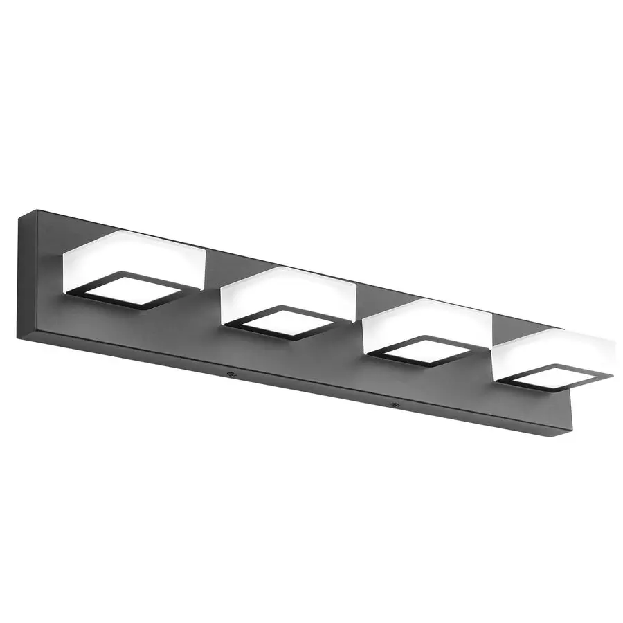 

LED Black 4 Lights Acrylic Lighting Fixtures Modern Matte Black Bathroom Vanity Lights