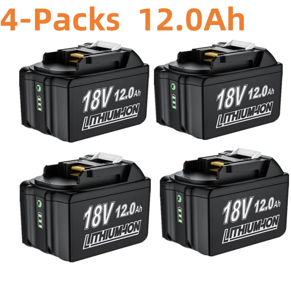 1/2/4PACK 12,0 Ah Akku-Ersatz für Ma-kita 18 V Lithium-Ionen-Akku, kompatibel mit 18 Volt BL1890B BL1860B BL1850B BL1840B