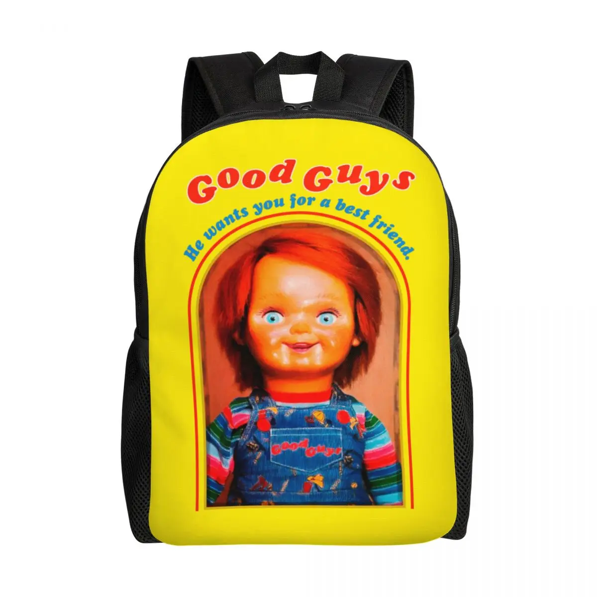 

Good Guys Chucky Laptop Backpack Men Women Basic Bookbag for School College Students Child's Play Doll Bags