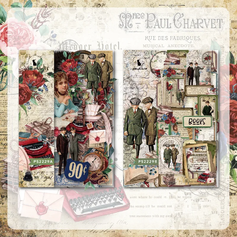 Vintage Victorian Girl Floral Ephemera Collage Print Paper Scrapbook Journal Cardstock DIY Album Decor Craft Art Supplies