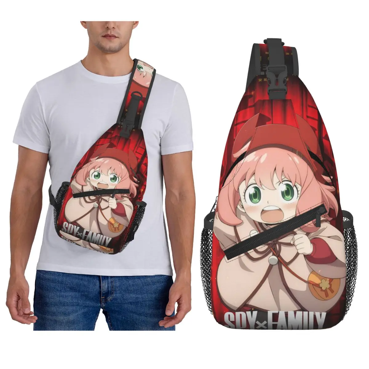 

Аниме Spy X Family Anya Forger Pattern Нагрудная сумка Мужской рюкзак через плечо Нагрудная сумка для путешествий Туризм Рюкзак Сумка на плечо