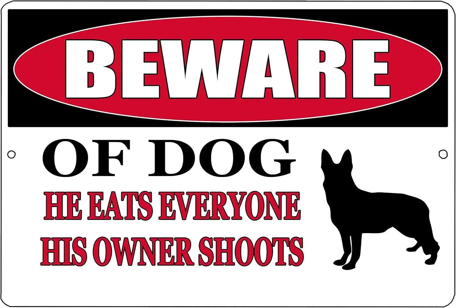 Rogue River Tactical Funny Beware of Dog Metal Tin Sign Wall Decor Man Cave Bar Pro Gun Warning sign
