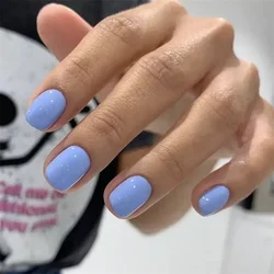 Faux ongles artificiels à couverture complète, 24 pièces, ensemble de couleurs unies résistantes à l'eau