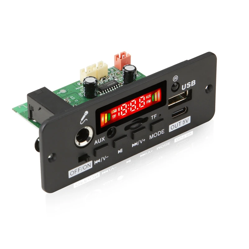 2X25w Audio Amplifier Player 12V MP3 Decoder Board Calling Recording Bluetooth 5.0 Car MP3 Player With Remote Control