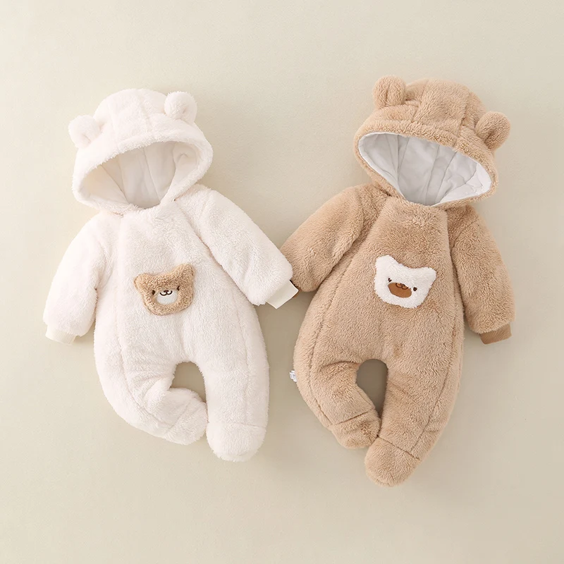 

Newborn Baby Cotton Rer Suit with Feet Fall Winter Outfit ex Fce Lined Baby Carrier High Waist Long Pants