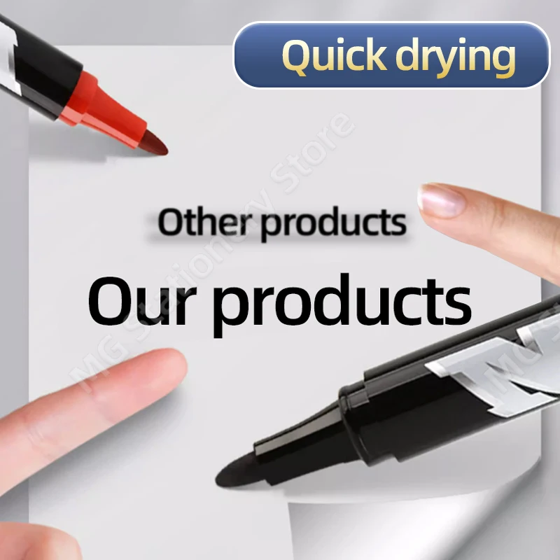 M&G Permanent Marker Pen 6 pcs/Set Waterproof Ink Fine Point  Oil Ink 1.5mm Round Bathroom Woodworking Decoration Multi-Purpose