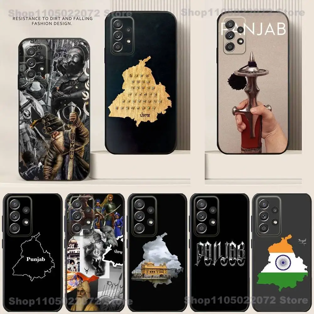 

Punjab Map Phone Case For Samsung S24,21,22,23,30,Ultra,20,Plus,Note,10,9,Black soft silicone case