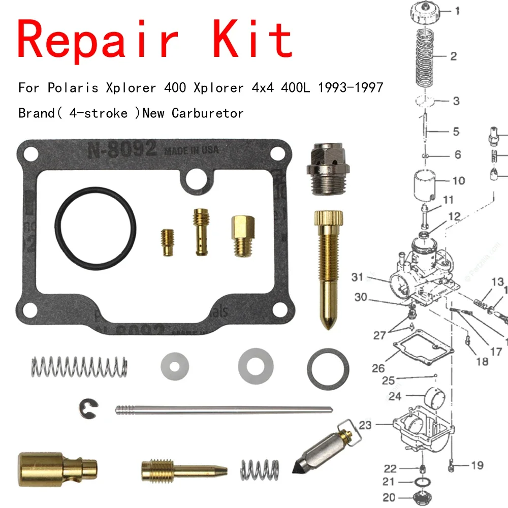 

motorcycle Carburetor Repair Kit For Polaris Xplorer 400 Xplorer 4x4 400L 1993-1997 Brand ( 4-stroke ) New Carburetor