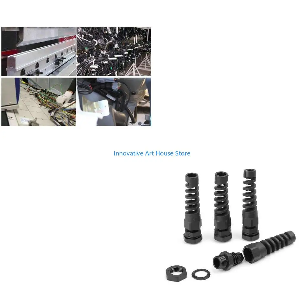 E1PC 10pcs Waterproof PG7 Cable Connectors Strain Relief Protector