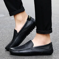 Breathable Man Mocasines Casual Loafers Leather Shoes For Men Slip On Formal Italian Male Driving Flat Chaussure Cuir Homme 2024