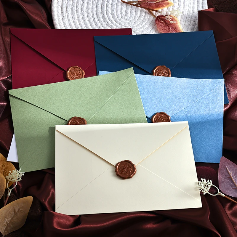 30pcs/lots 215x155mm Envelopes for Wedding 250g Paper Green Invitation Small Card Business Stationery Supplies Storage Bag