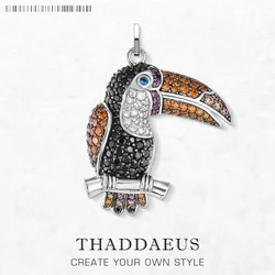 Pendant Colorful Birds Toucan Brand Fashion 925 Sterling Silver Jewelry Europe Bijoux Accessories Gift For Woman Men Girls