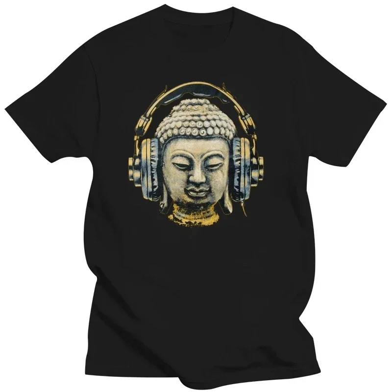 2024 Men T-SHIRT trance goa techno hip hop tee Hip Hop men tshirt rock Unisex tops Fashion DJ BUDDHA Headphones Music Club funny