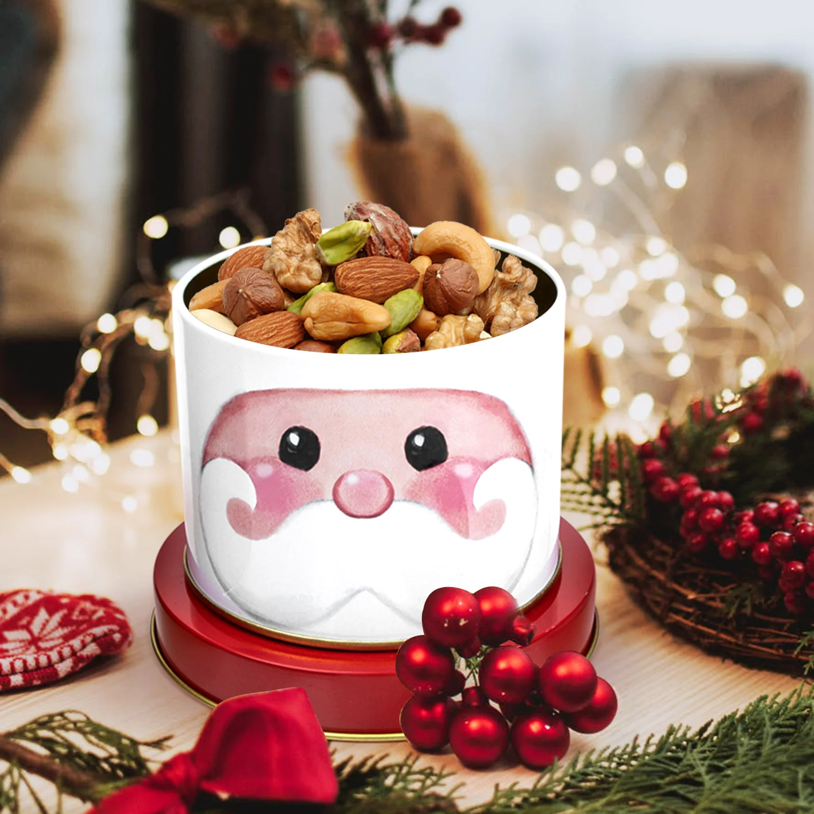 

Christmas Tinplate Storage Box Smooth Surface Gift Container For Tea Jewelry Party Decoration Holiday Special Occasions Tin