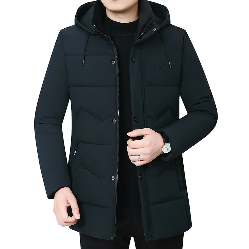 2022 Men\'s Coat Winter -30 Coat Men\'s Thickened Hooded Waterproof Coat Warm Coat Father\'s Coat Casual Men\'s Plush Collar Parka