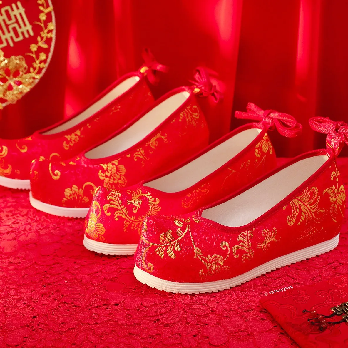 

Новые тканевые туфли в китайском стиле Ханьфу с жаккардовым узором, круглым носком и резиновой подошвой, в старинном стиле