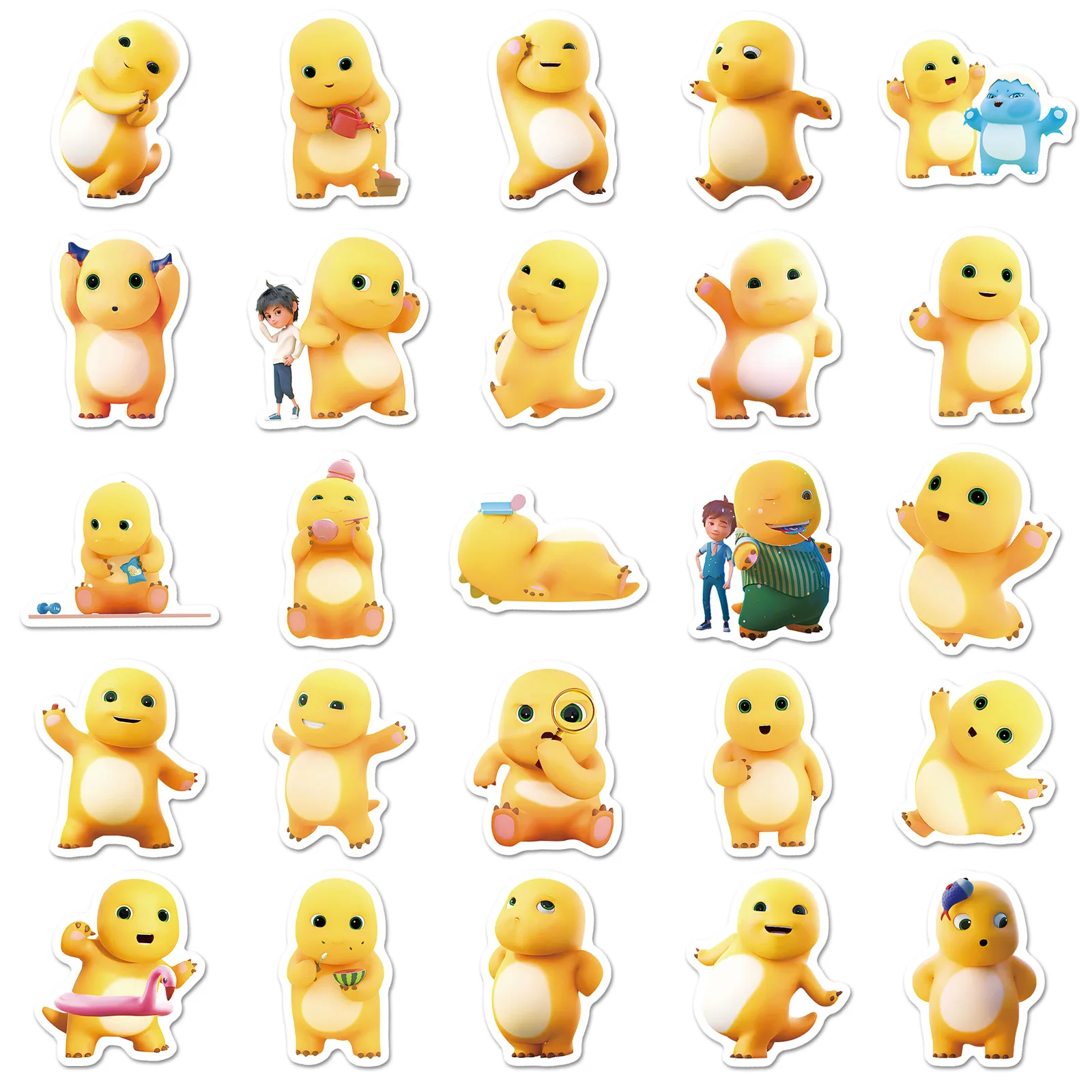 50 stks/pak Leuke Kawaii Melk Draak Stickers Nailong Decals Voor Telefoon Laptop Koffer Notebook Skateboard Waterdichte Stickers
