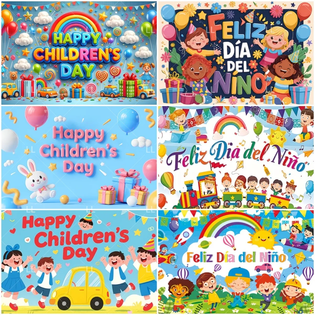 

Happy Children's Day Backdrop Feliz Dia Del Niño Vibrant Kids Party Decor School Family Celebrations Photography Background Prop