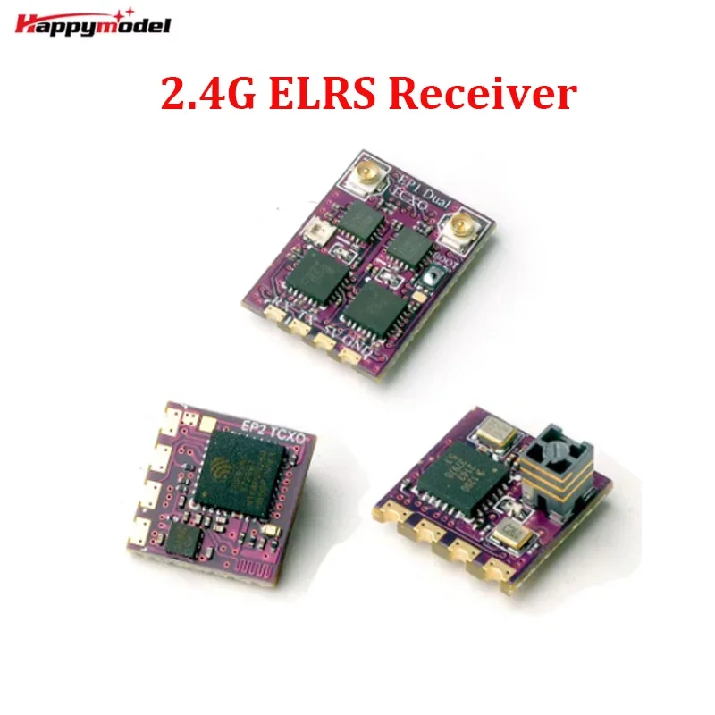 HappyModel 2.4G ELRS EP1 EP2 EP1 DUAL TCXO True Diversity Receiver with RF Amps For RC FPV Freestyle Long Range Drone Quadcopter