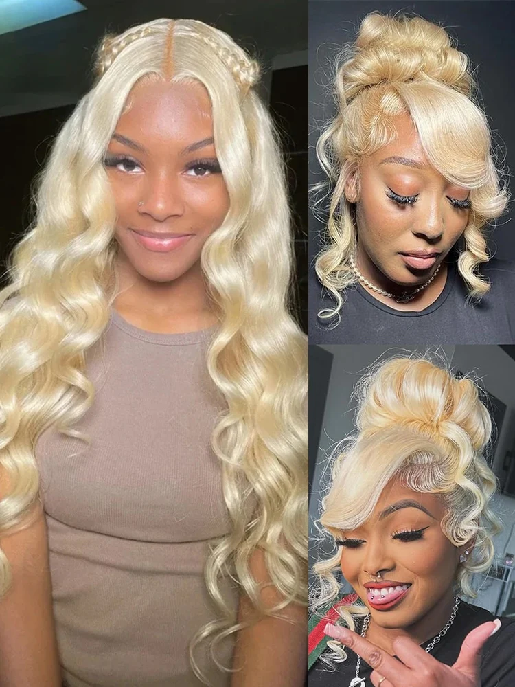 

13x4 13x6 360 Transparent 613 Hd Lace Frontal Wig Honey Blonde Colored Brazilian Body Wave Lace Front Human Hair Wigs for Women