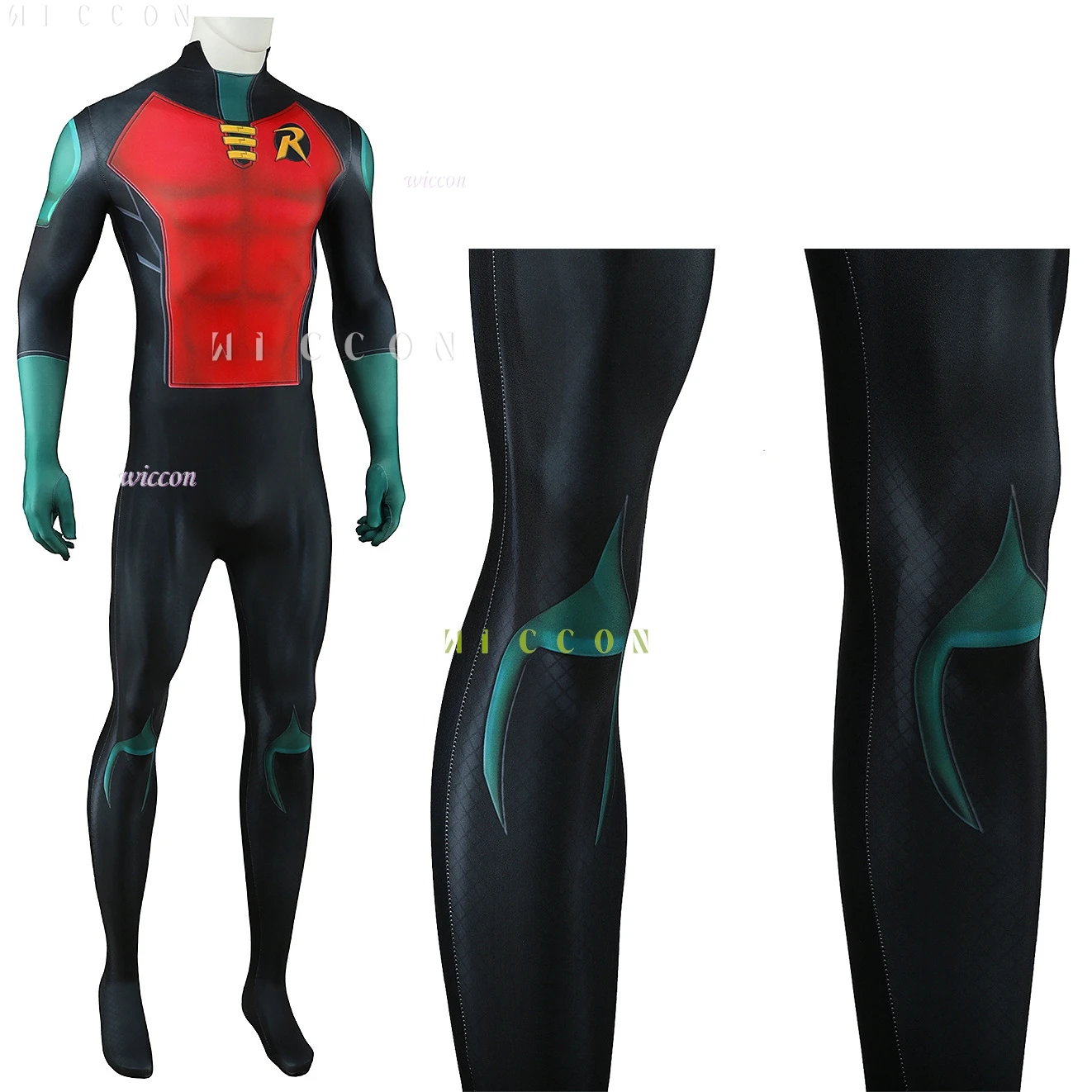 Halloween Costumes Adults Kids Anime Cartoon Teen Game Titans Superhero Robin Comic Grayson Cosplay Jumpsuit Halloween Uniform R - view 6
