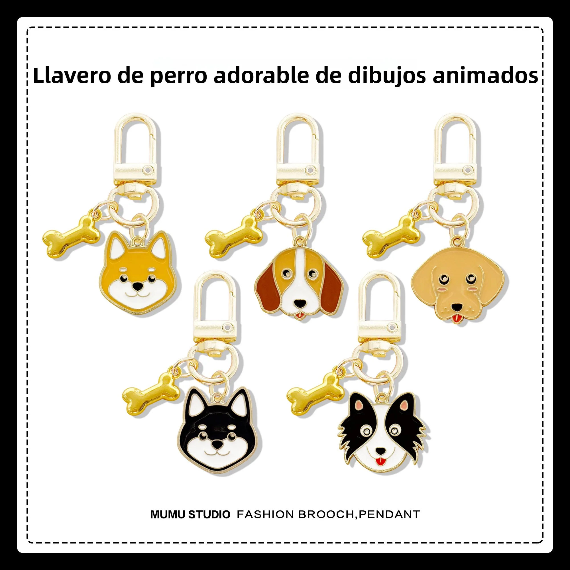 Llavero de dibujos animados de perro Dachshund, colgante para  con caja de regalo, colgante de perro Corgi Sniffy, ...