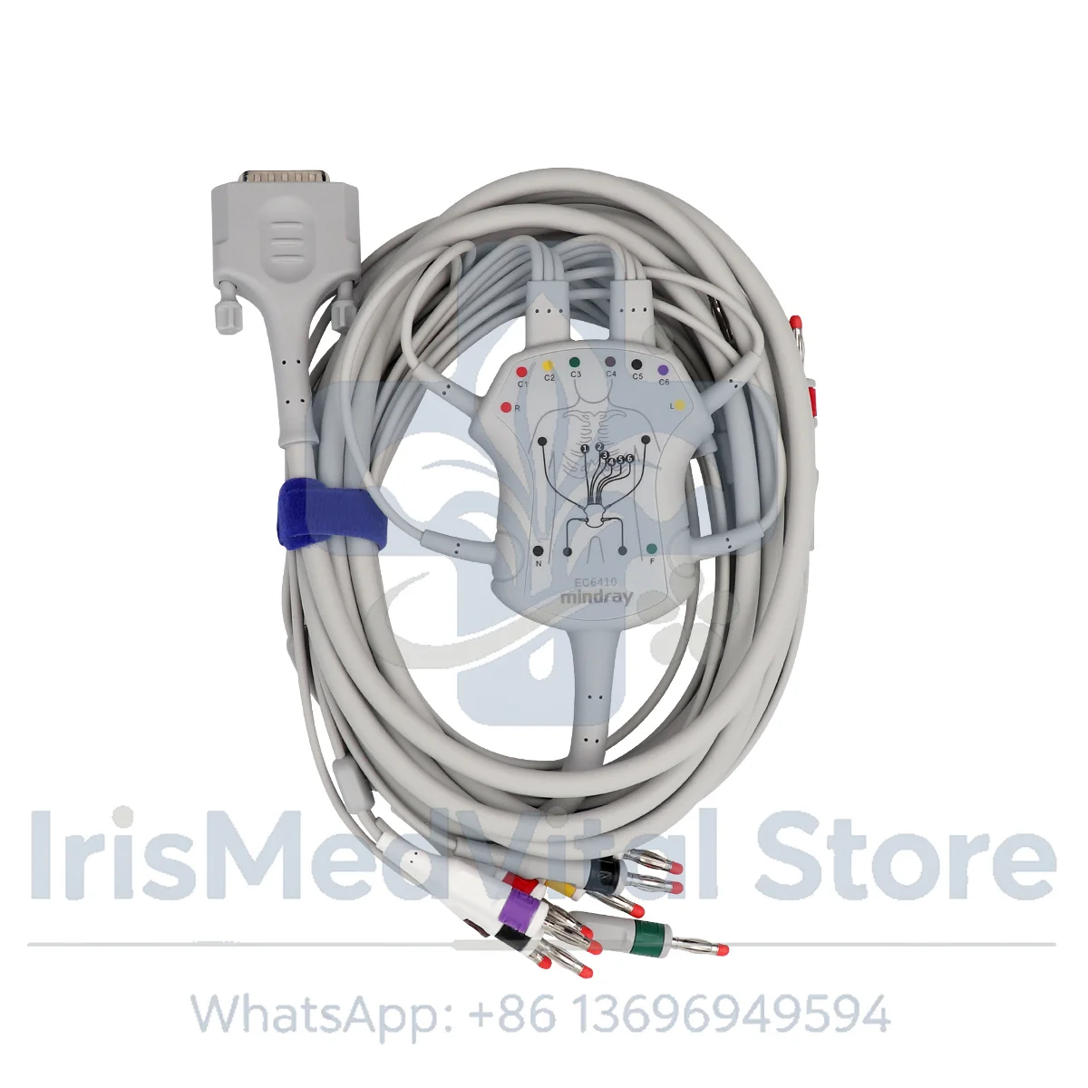 Mindray Compatible EC6410 White Transfer Cable, 4 Banana Plugs Connecting Accessory For Teaching Lab Device