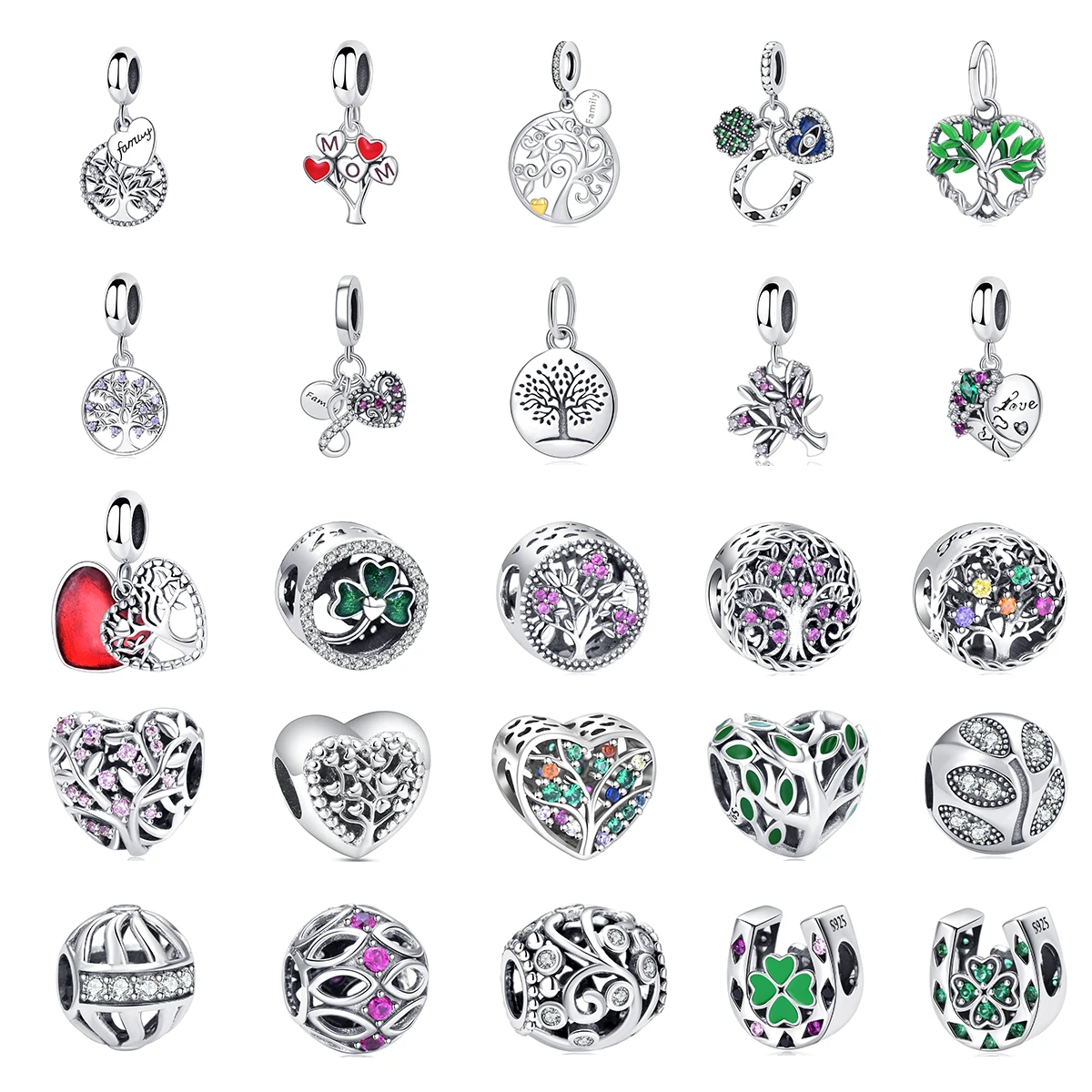 

PANQDIY Fashion bracelet accessories real 925 silver tree of life pendant necklace chain ladies gift non-allergic pendant beads