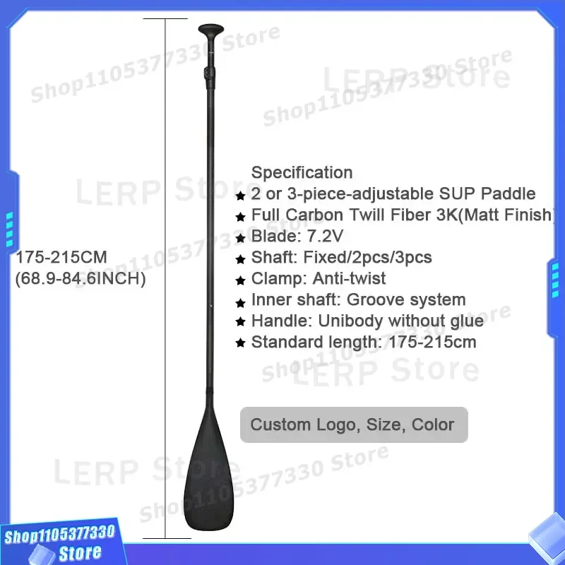 Carbon Fiber SUP Paddle for Stand Up Paddleboard Long Board Surfing Wave Accessories Lightweight Adjustable Paddle Boat Gear