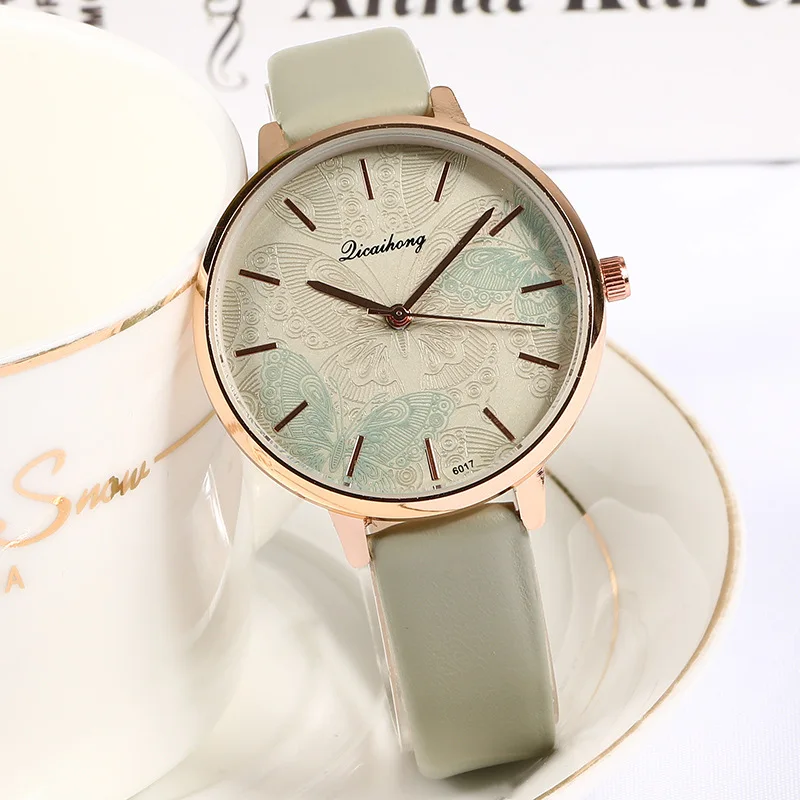 Reloj de estilo antiguo para mujer, correa de cuero para estudiante, tira de estilo nacional, tendencia de moda Simple, alto sentido