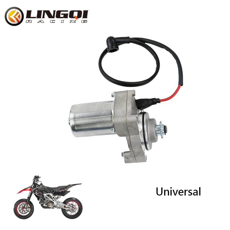 LINGQI RACING Motorcycle 3 Bolt Starter Motor With Line Electric Start Motors For 125cc 110cc 100cc 90cc 70cc 50cc ATV Bike