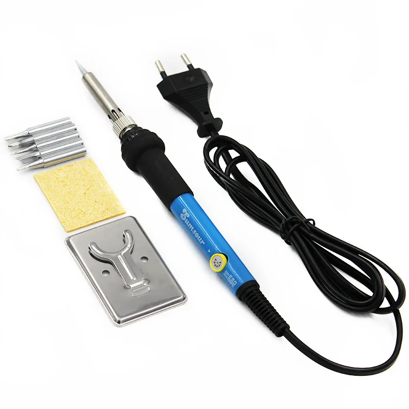 60W Adjustable Soldering Iron Kit with Metal Stand Sponge and 5 Interchangeable Tips for Electronics Repair and For DIY Projects